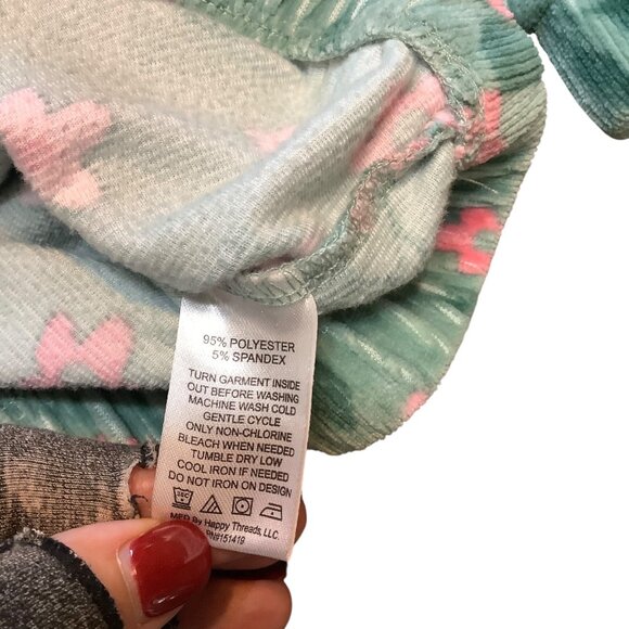 Disney Minnie Mouse Toddler Long Sleeve Top 3T Green Pink Floral Print Corduroy - Picture 3 of 9